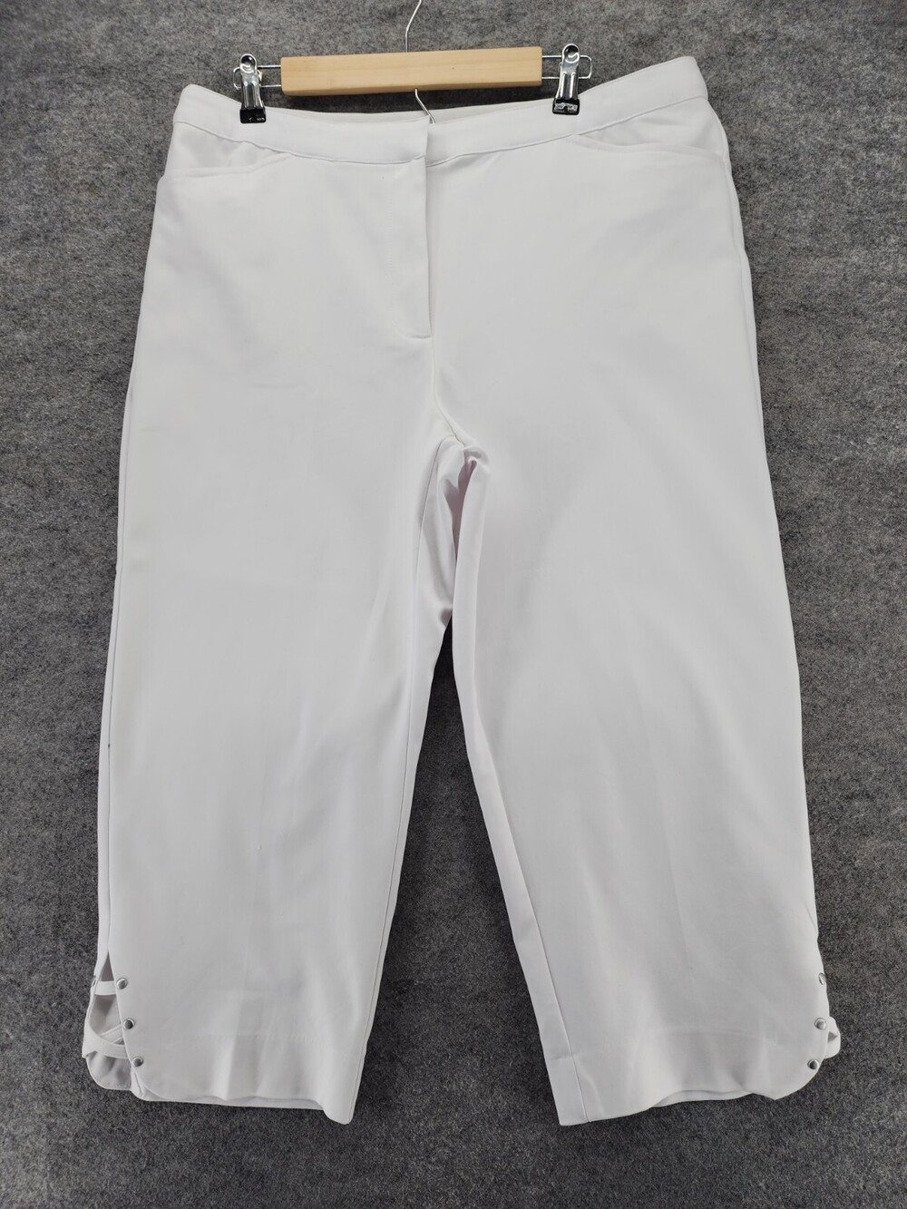 Ruby Rd Pants Womens 16 Cropped White High Rise 36x22"